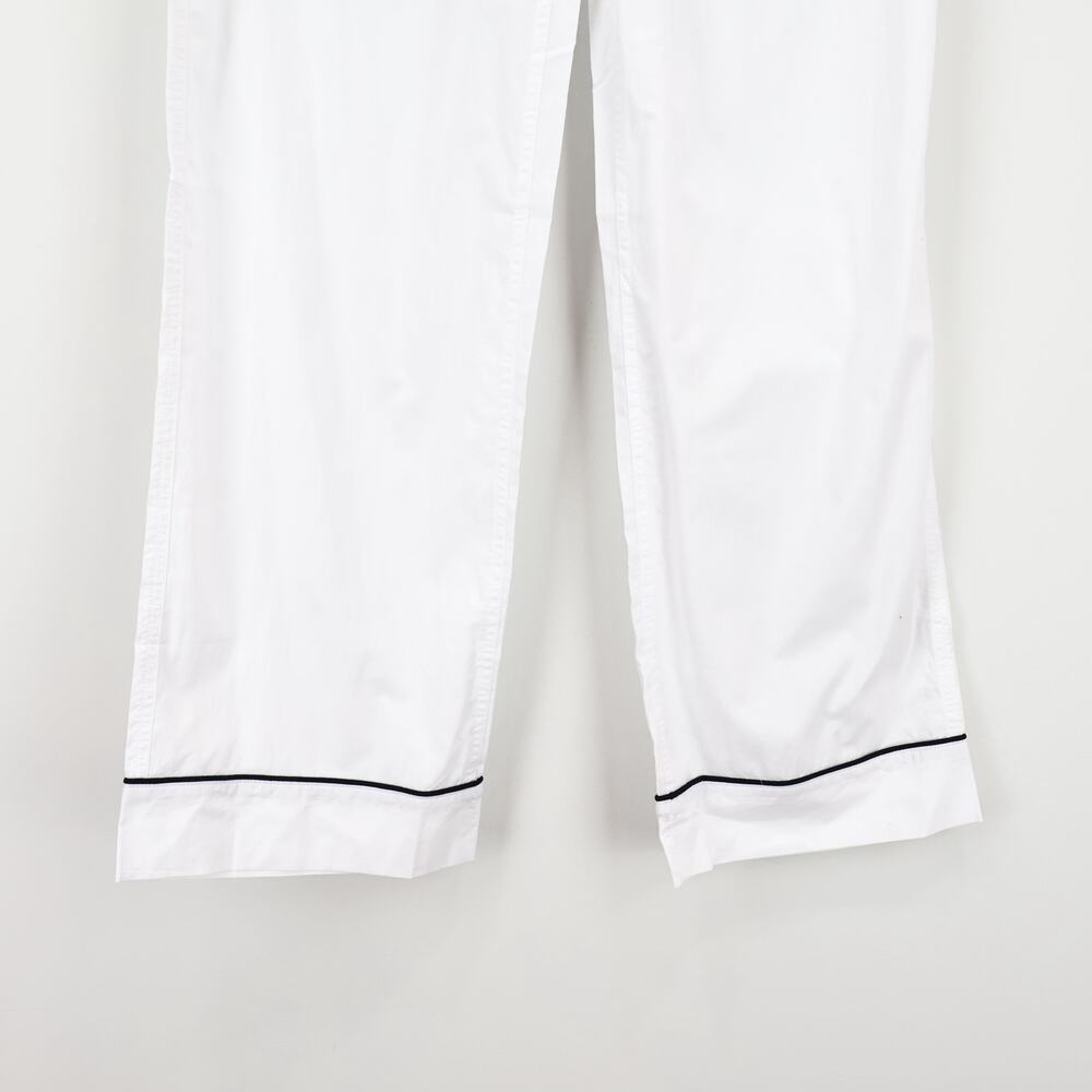 J. Crew White Cotton Pajama Set with Black Trim - Picture 13 of 15